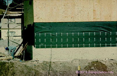 Photo_01: Tar paper or building paper drainage plane