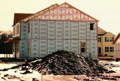 Photo_03: Rigid foam insulating sheathing drainage plane