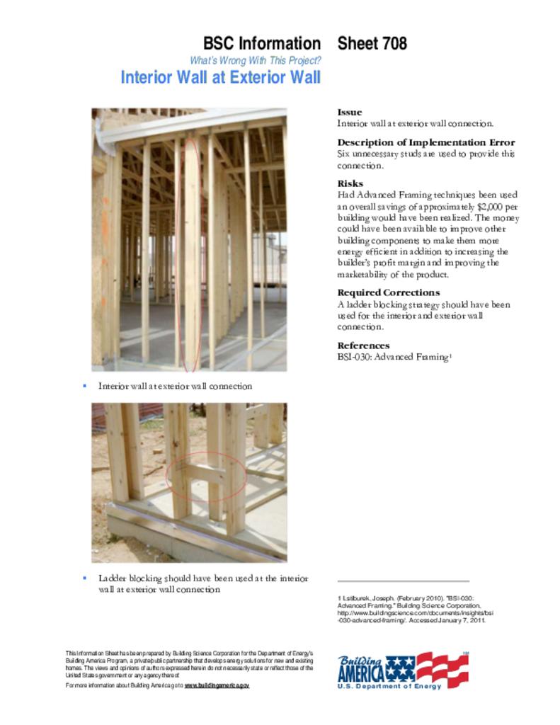 building exterior walls on Info 708 What S Wrong With This Project Interior Wall At Exterior Wall Building Science Corporation