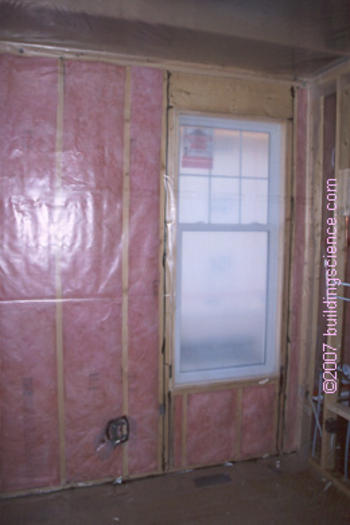 Photo_05: Interior air barrier using polyethylene sheet
