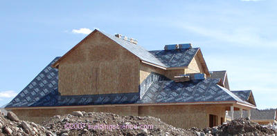 Photo_08: Membrane connecting dormer drainage plane to roof drainage plane